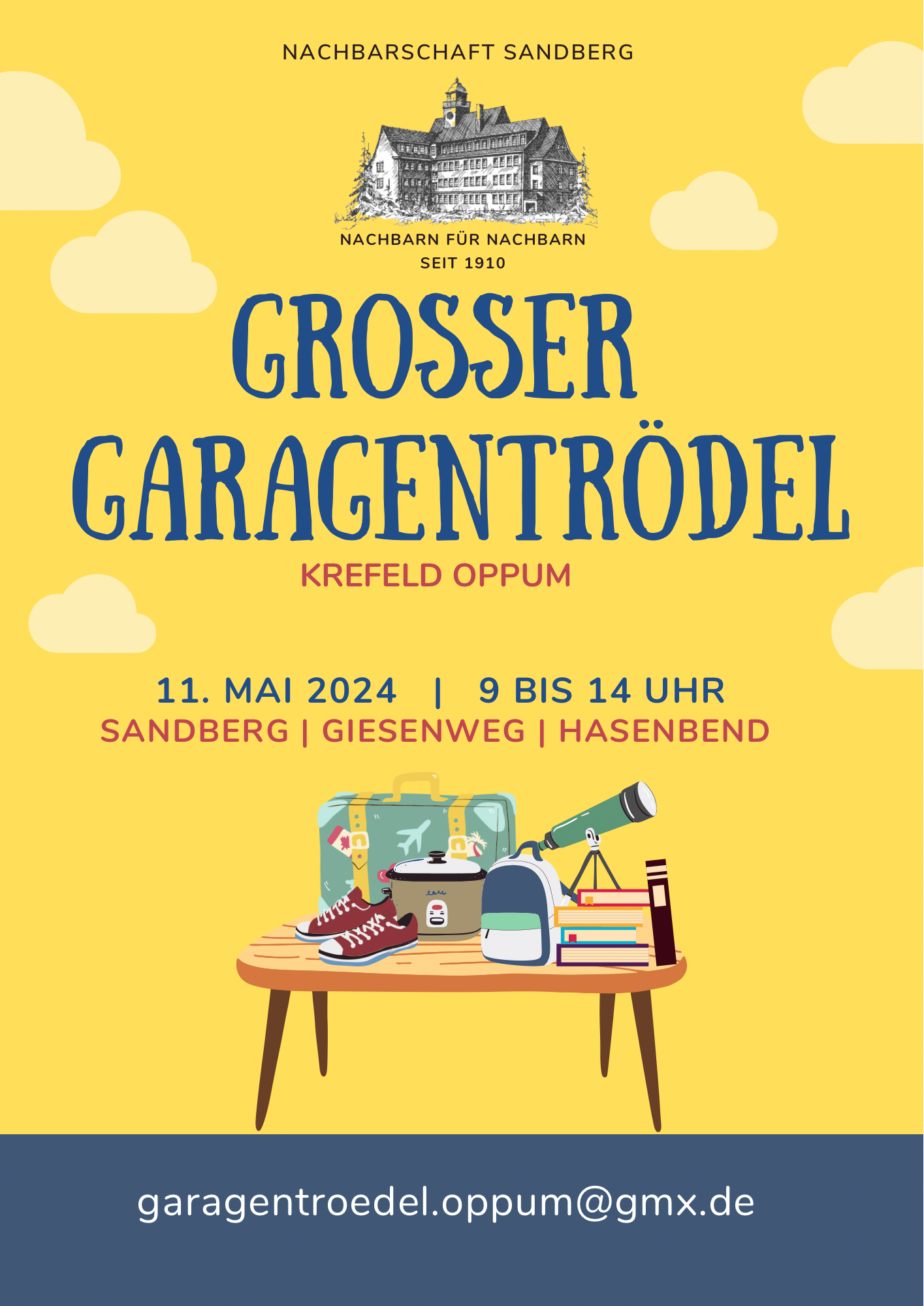 11. Mai: Garagentrödel der Nachbarschaft Sandberg
